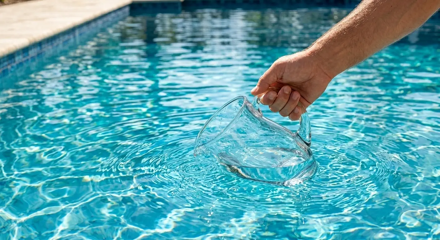 Pitcher filled with tap water representing chlorine taste and odor concerns
